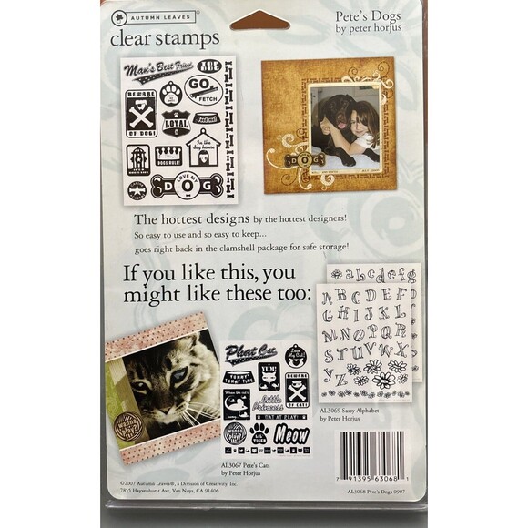 Pete’s Dogs 13 Clear Acrylic Stamps by Autumn Leaves 2007 Peter Horjus Dog Theme - Picture 2 of 5